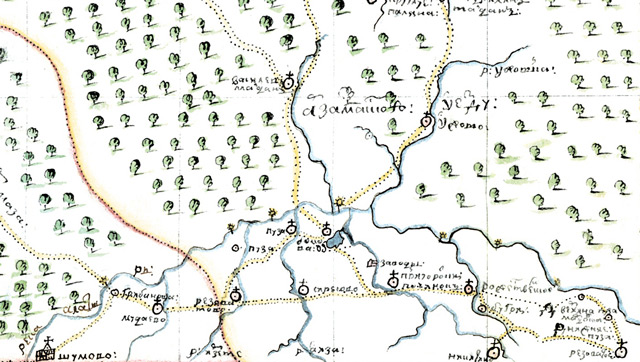 1737 год. Карта Арзамасского уезда